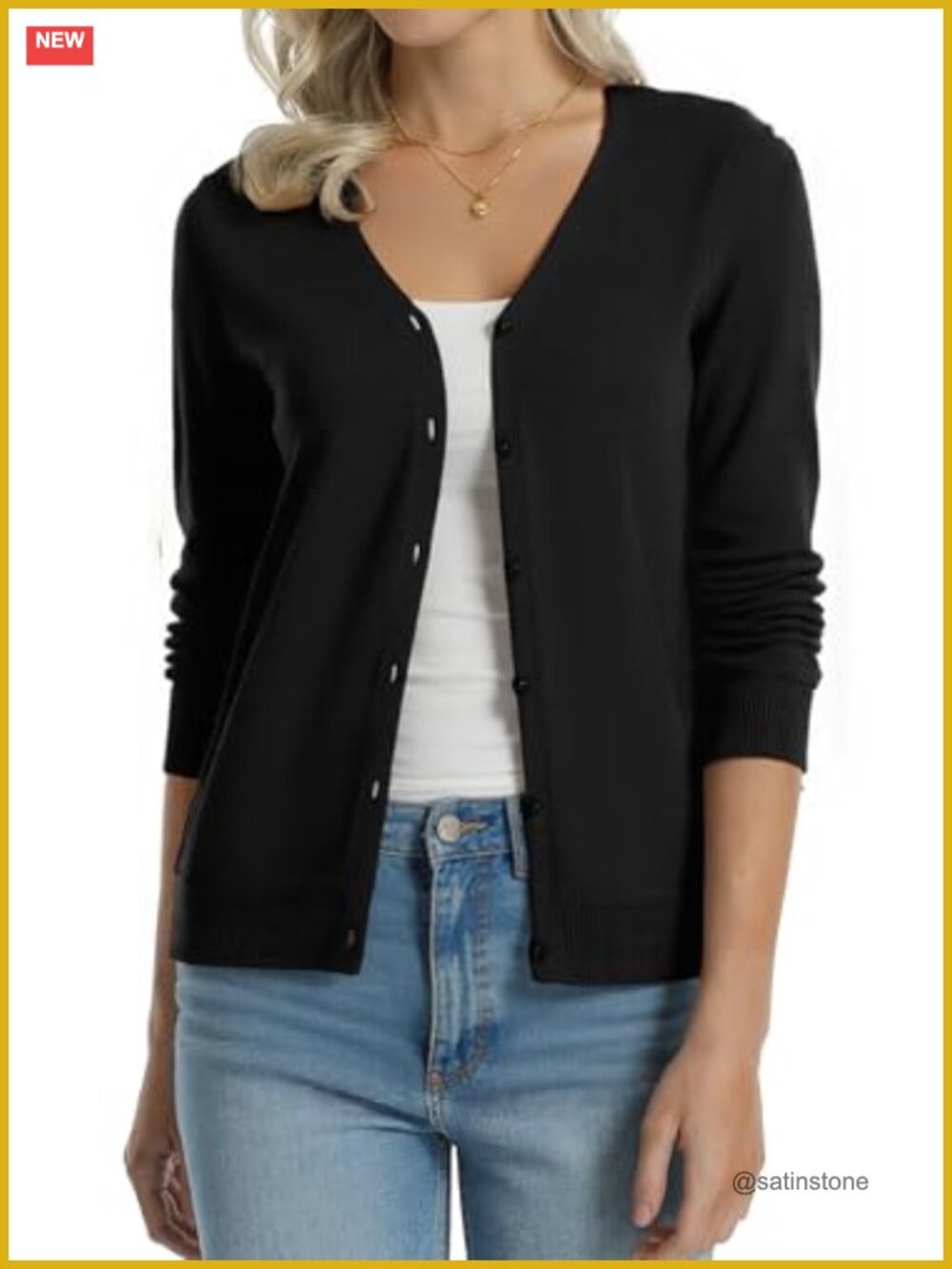 Women's 100% Cotton Lightweight Long Sleeve Button Cardigan